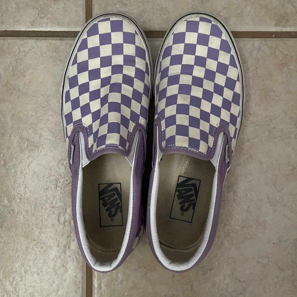 Purple checkered vans
